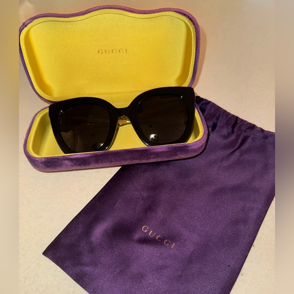 GUCCI ROUND-FRAME ACETATE SUNGLASSES - Picture 3 of 6